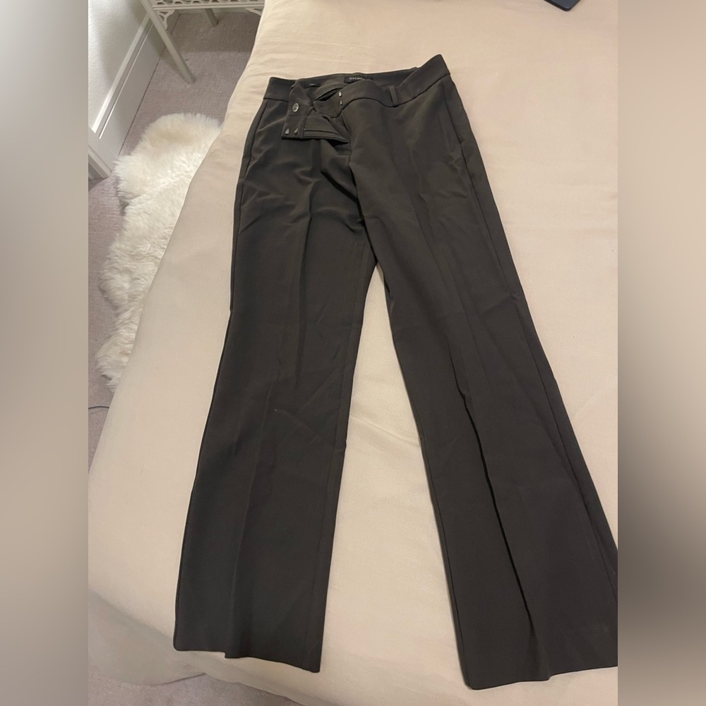 Elegant gray green Pants Talbots Curvy Fit Dress Pants Size 8 Mid Rise